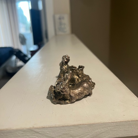 Vintage 1998 Arthur Court Rabbit Bunny Salt and Pepper Shaker Candle Holder - Picture 2 of 8